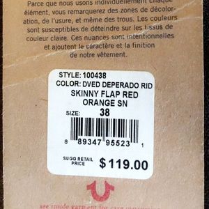 38 x 36 Skinny Fit True Religion Jeans!